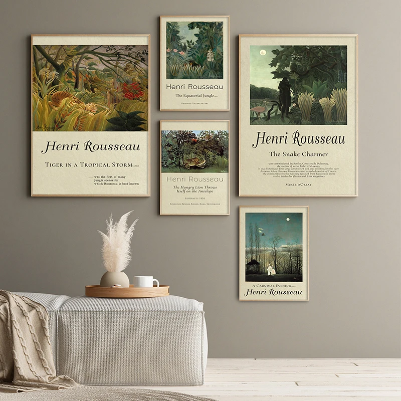 

Всемирно известный Анри Руссо змея очаровательный выставочные плакаты и принты холст живопись настенное искусство картины украшение дома