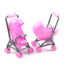 Cheap 2 in 1 Baby Stroller Pram Model Kids Toy DIY Miniature Dollhouse Plastic Stroller Bike Car Accessories gift for girls Cheap 2 in 1 Baby Stroller Pram Model Kids Toy DIY Miniature Dollhouse Plastic Stroller Bike Car Accessories gift for girls