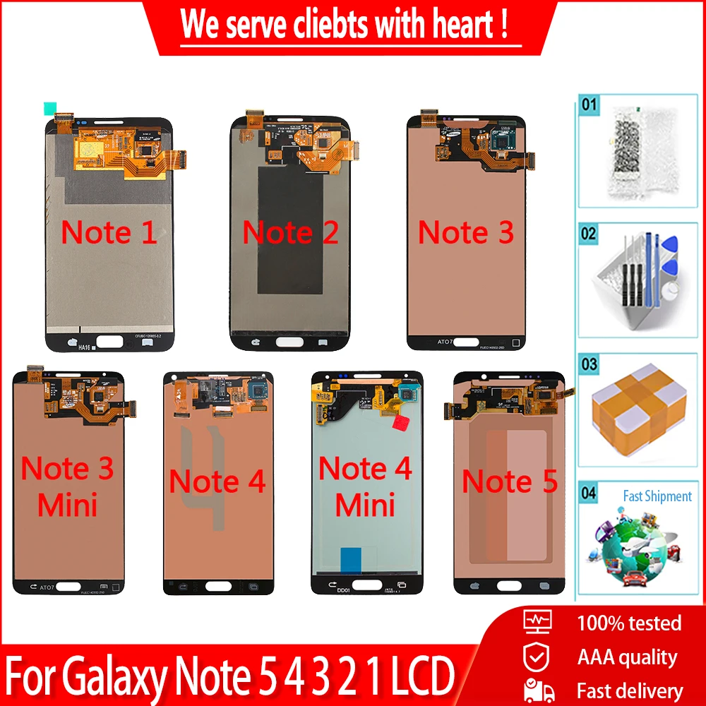 Дисплейный модуль для Samsung Galaxy Note 5 4 3 2 1 ЖК-дисплей сенсорный экран дигитайзер с