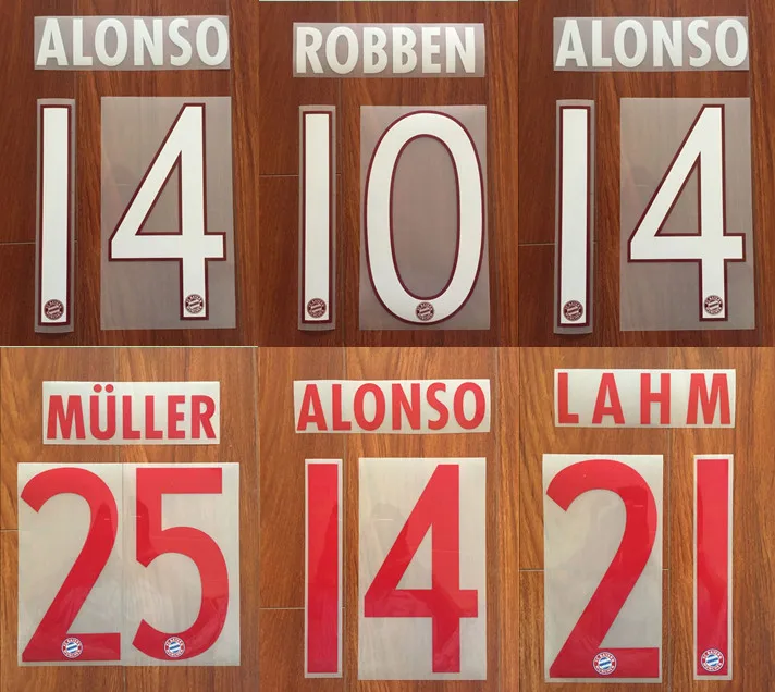 

2015-16 ALONSO #14 LAHM #21 MULLER #25 ROBBER #10 Custom Nameset Football Patches Badges