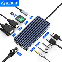 ORICO USB C HUB tipo C a Multi USB 3.0 compatibile HDMI PD RJ45 Carder Reader Dock Splitter per PC MacBook Pro accessori