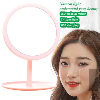 

Led Light Makeup Mirror Storage LED Face Mirror USB Led Vanity Mirror Table Desk Cosmetic Mirror