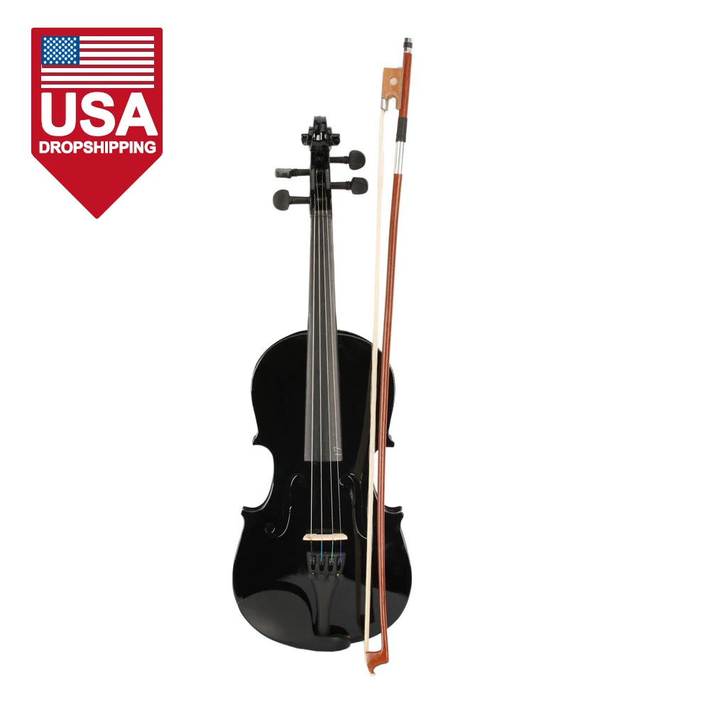 

DropShipping New 1/2 Acoustic Violin Case Bow Rosin Black