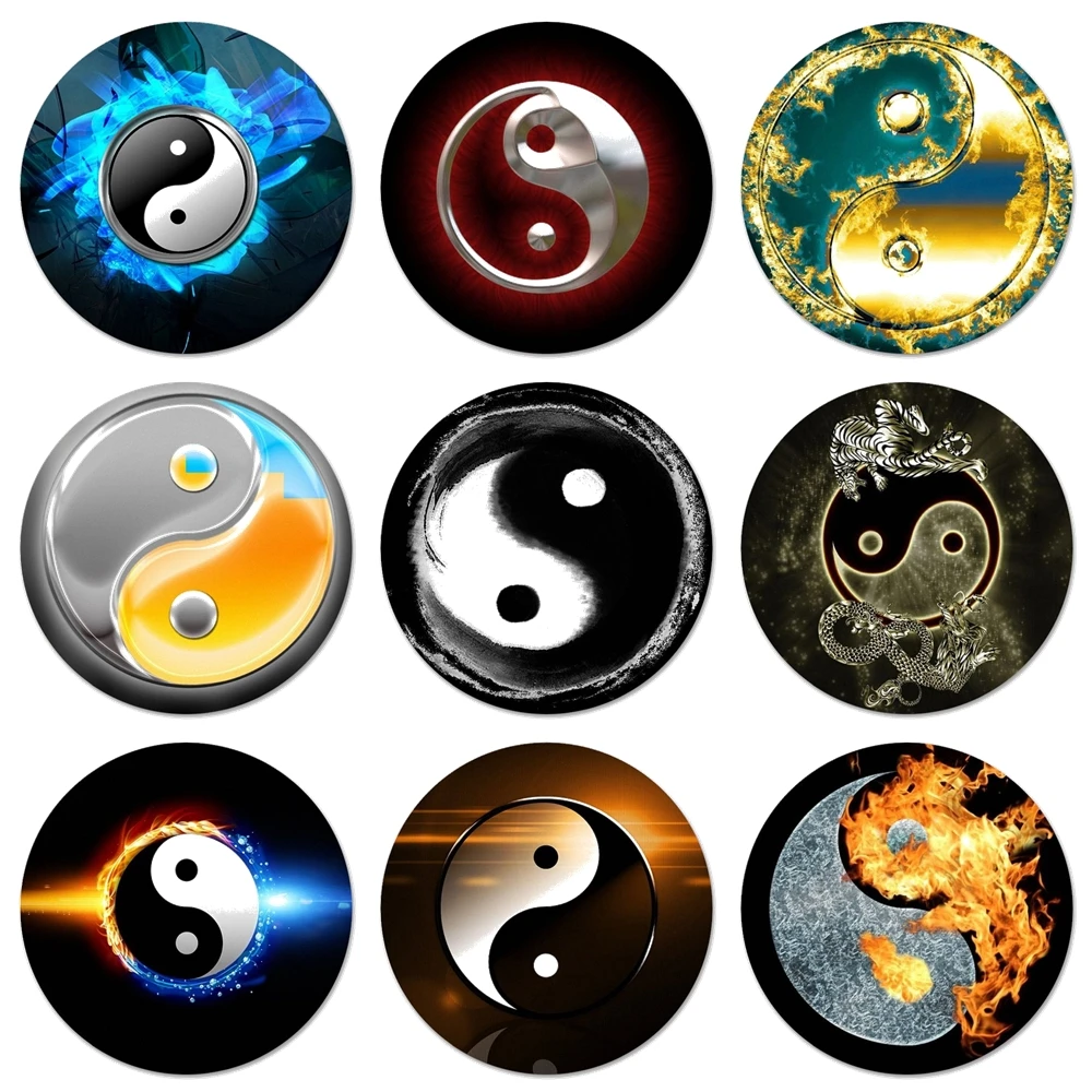 Логотип Yin Yang китайские мистические значки металлические для украшения одежды