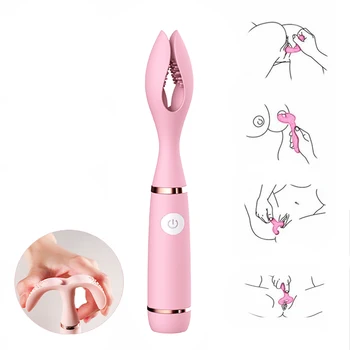 10 Modes Vibrator Double Clip Vibration Female Masturbation Vaginal  Clitoris Stimulator Nipple Massager Sex Toy for Woman Adult 2