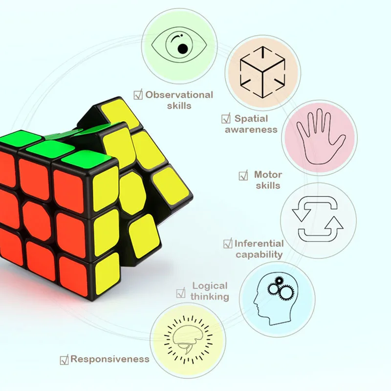 3*3 QIYI Cube Cube Children Professional Magic High Quality Rotation Cubos Magicos Dice Home Toys Cube Kostka Kids Moyu Meilong
