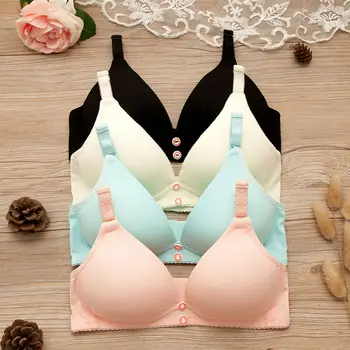 

Meihuida Fashion High Quality Women Cotton Wire Free Bra Youth Teenager Girl Training Padded Bras Cup AB USA