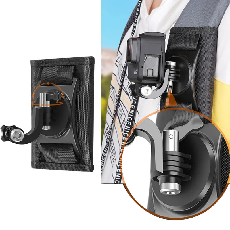 

DJI OSMO ACTION Backpack Clip Stand Mount Adapter Fixed Soulder Strap For GoPro Hero7/6/5/4 Sports Camera Accessories