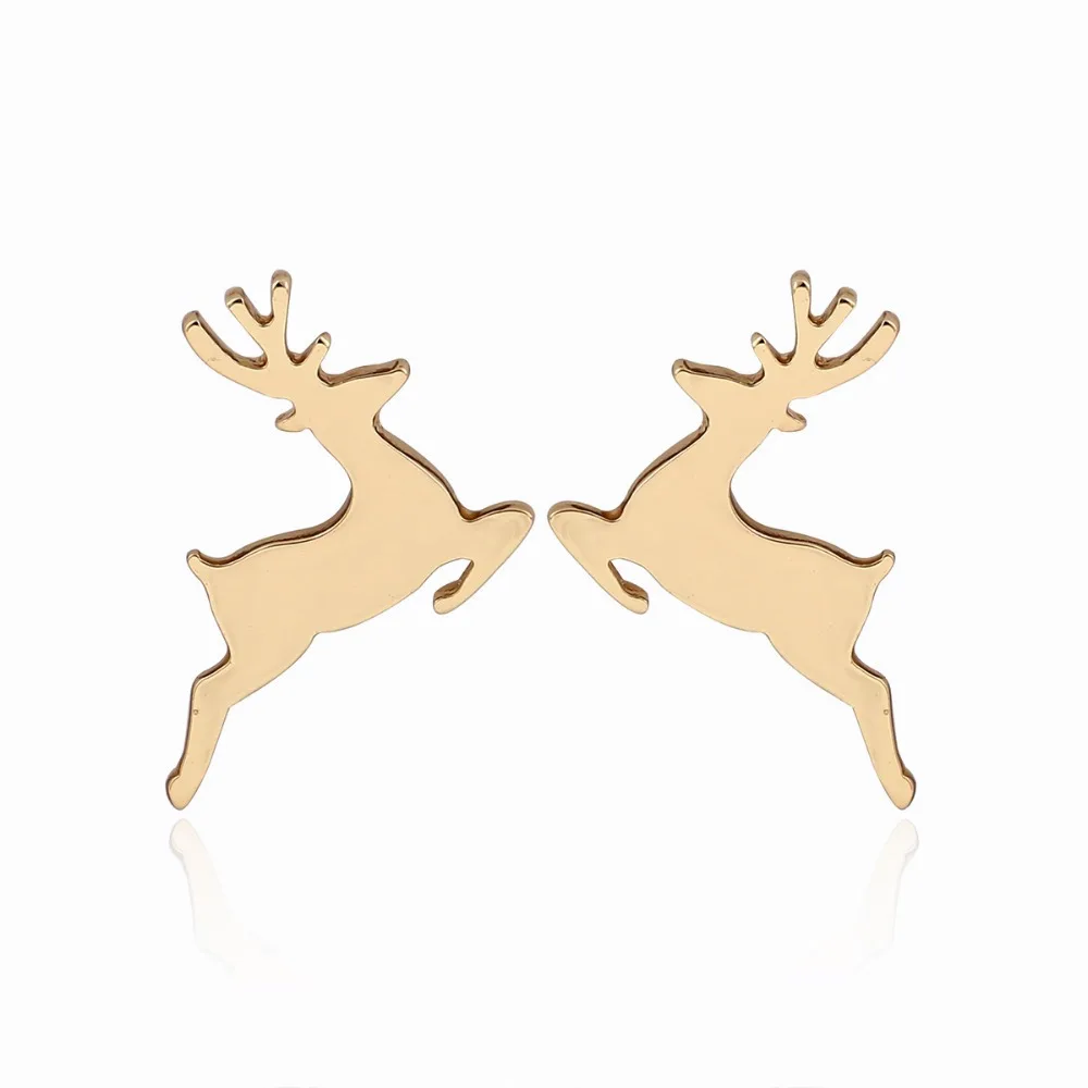 New Fashion Animal Deer earrings women Small Cute Running deer pendientes christmas gifts