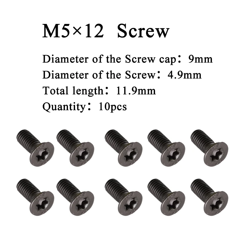 M5*12 Screws Bolts 10pcs For Woodworking Replacement Carbide Inserts 14x14x2.0 or 15x15x2.5 on Spiral cutter head