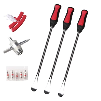 

14.5 Inch Leverage Tire Spoon Lever Iron Tool Kit Motorcycle Dirt Bike Tire Changing Tool with Valve Cores