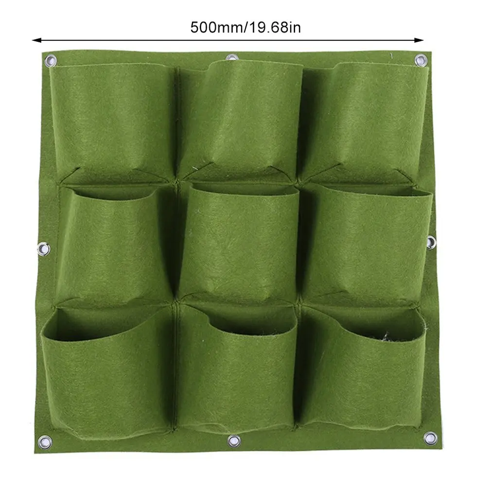 Wall-mounted Felt Planting Bag Flower Pot-type Plant Bag Road Greening Plant Wall Non-woven Bag 18 Pockets