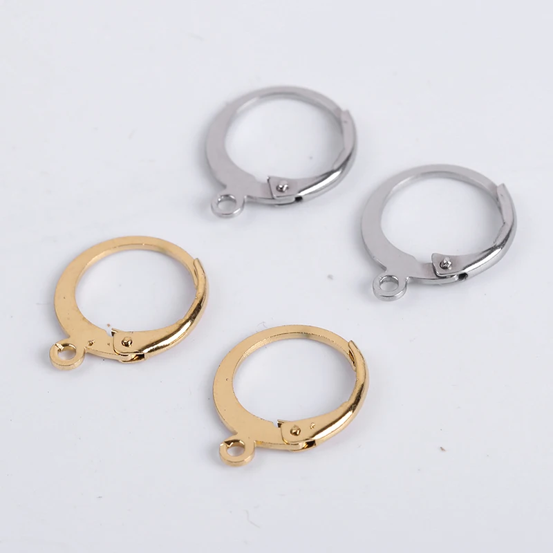 20 Pcs/Lot 14x12mm Stainless Steel Diy French Earring Hooks Wire Settings Base Hoops Earrings Accessories For Jewelry Making