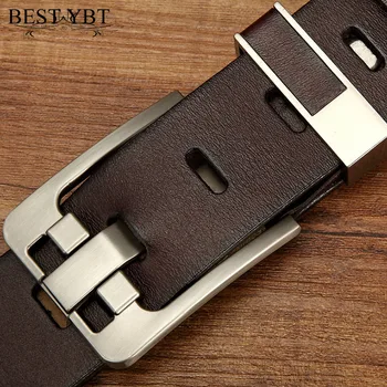 

Best YBT Men Belt High Quality Leather Belt Men Male Genuine Leather Strap Luxury Pin Buckle Fancy Vintage Jeans Drop Shipping