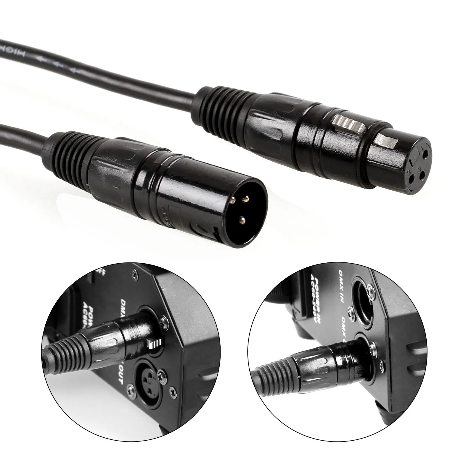 Lot De 6 Câbles Microphone XLR 2 M - Prise Mâle Vers Femelle 3 Broches - Pour Audio Professionnel, DMX, éclairage