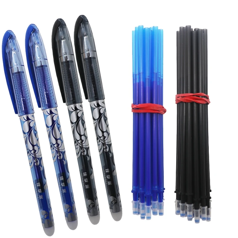 

Erasable Washable Handle Erasable Pen Set 0.5mm Magic Erasable Pen Refill Blue Black Ink Gel Pen School Writing Tool Stationery