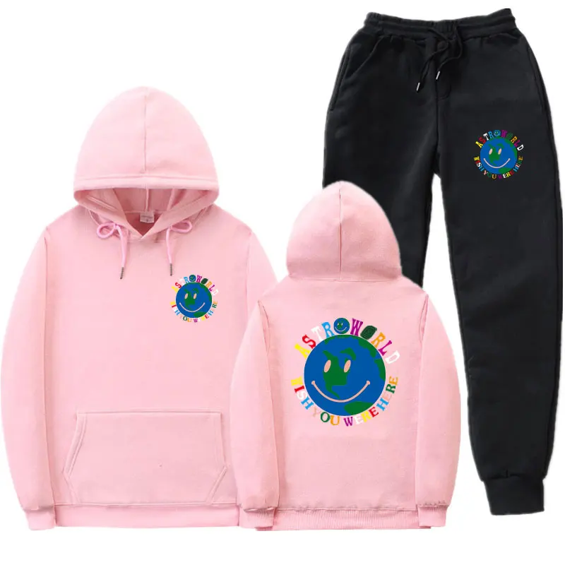 Новая мода Трэвиса Скотта ASTROWORLD толстовки и брюки костюм хип-хоп Уличная Мужская и Женская Толстовка костюм для бега