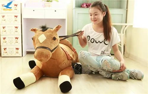 Fancytrader Giant Stuffed Plush Horse Toys Big Soft Emulational Lying Horse Doll 130cm 51'' Nice Gifts for Children (15)