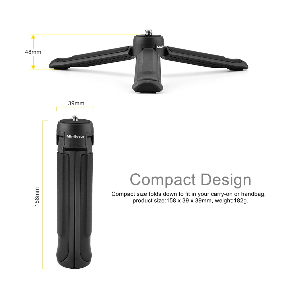 Poignée Trépied 2 en 1 pour Appareil Photo, Caméra, Gimbal - Support Table Compact