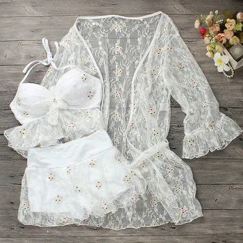 

2020 Women High Waist Three Piece Bikini Set Swimwear Swim Bathing Suit Swimming Beach Wear Summer Sexy Push Up Swimsuit