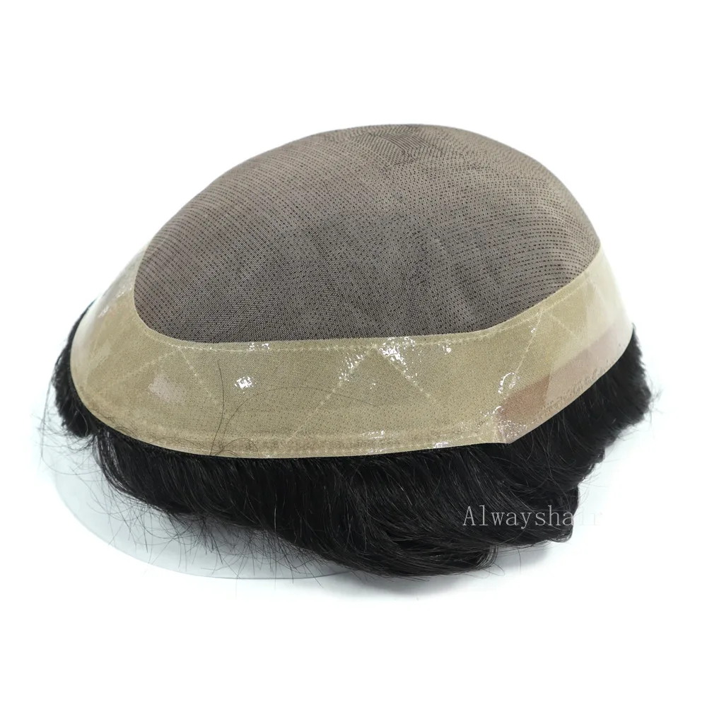 Duro-Nueva Peluca de tupé para hombre, larga y fina, tamaño múltiple, Color # 1B