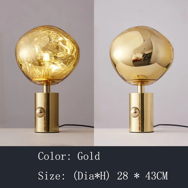 28CM Gold Настольная лампа из вулканической лавы, необычная лава, постмодерн, ПВХ, настольная лампа, прикроватная тумбочка для спальни, для кабинета, настольная лампа - Цвет корпуса: 28CM Gold
