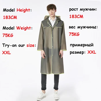 

Long EVA Thick Rainwear Universal Rain CoatAdult Men Women Waterproof Poncho Hiking Tour Raincoat Hooded Free Shipping BB50YY