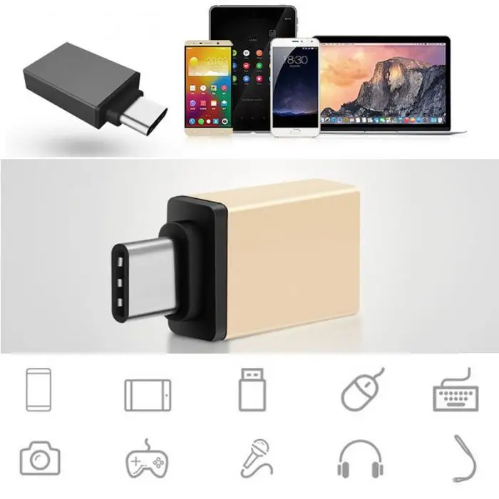 OTG USB 3,0 type C адаптер USB-C type-C конвертер для huawei samsung Xiaomi Mi5 Mi6 мышь клавиатура USB диск флэш-накопитель-адаптер