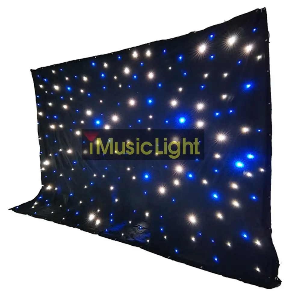 Дешевая цена 3 м x 5 DMX Led Star Cloth BW LED s черный занавес сценический фон СВЕТОДИОДНЫЙ