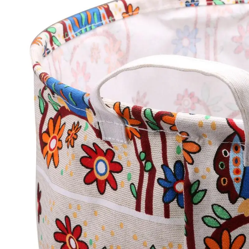 Canvas Laundry Basket Folding Desktop Storage Basket Sundries Organizer Underwear Toy Storage Box Cosmetic Book Containerer