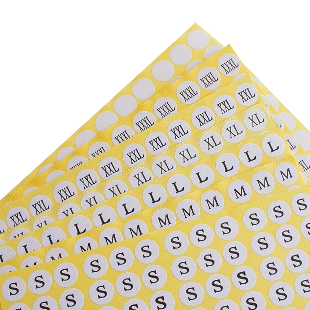 Wholesale Stock Paper Self-Adhesive Xs S M L Xl Size Labels For Clothing Garment Shoes Size Stickers Tags Clothing Size Label