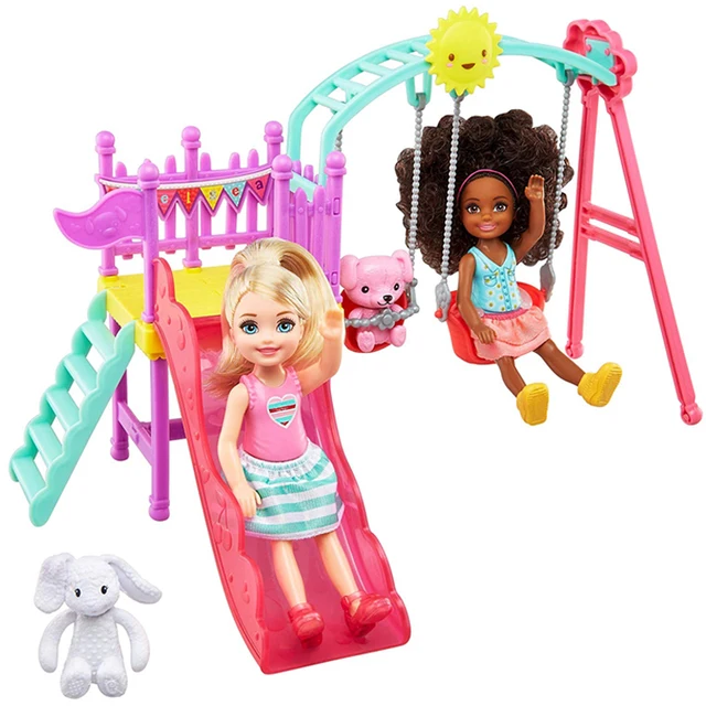 Barbie Club Chelsea Swingset Playset Chelsea Doll with Swing Set Play House Doll Set Toy Girl Brinquedos Gift FTF93 5