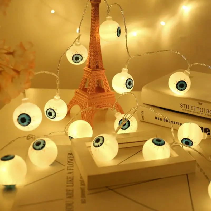 20 светодиодов светящийся Ghost Eyeball String Light Хэллоуин жуткая лампа для дома вечерние дворы