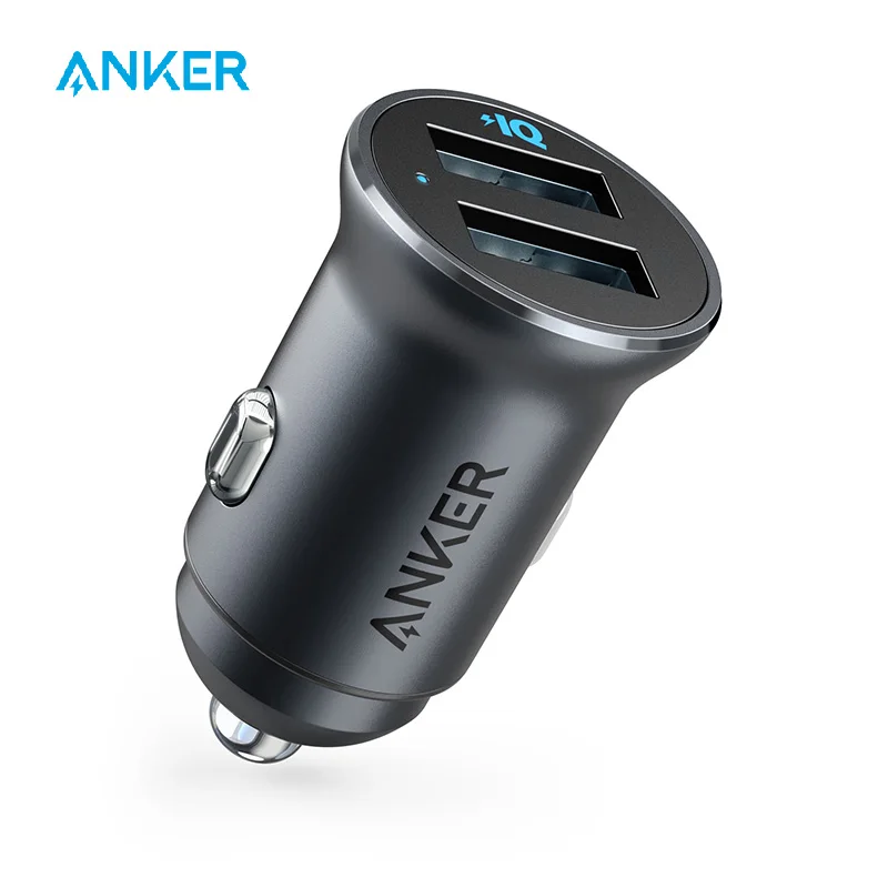 Автомобильное зарядное устройство Anker, автомобильное зарядное устройство Mini 24W 4.8A с двумя металлическими usb портами, PowerDrive 2 сплава флеш адаптер для автомобиля с синим светодиодный|Зарядные устройства| | АлиЭкспресс