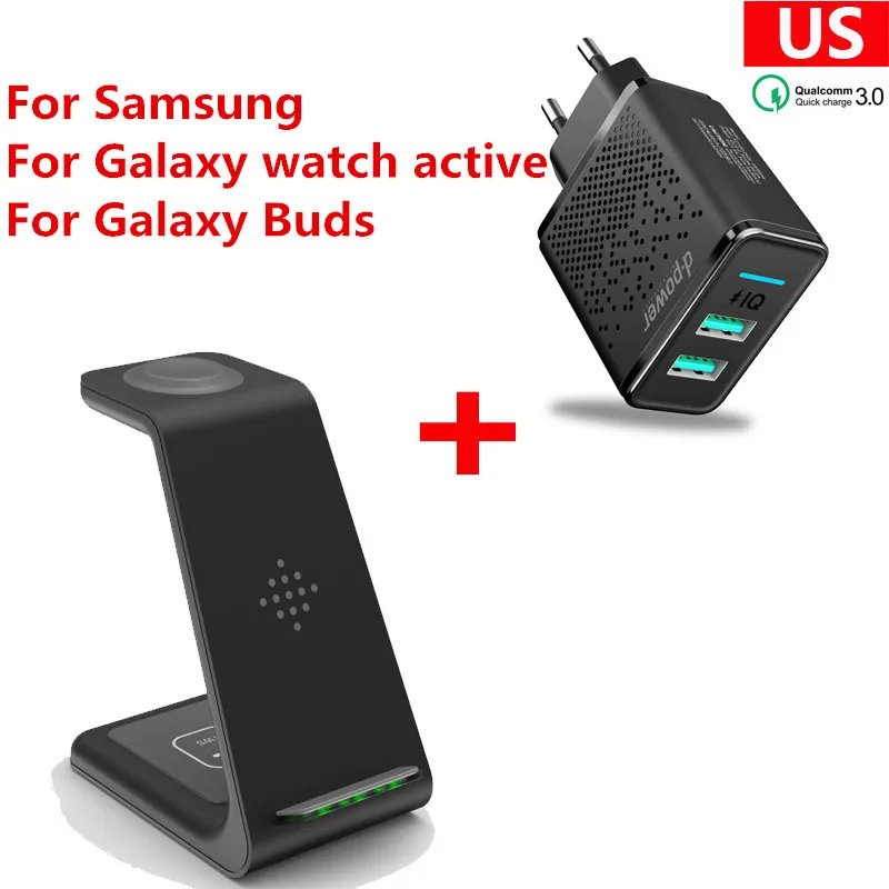 Беспроводное зарядное устройство для iPhone 11 Pro 8 X samsung S10 быстрая Беспроводная зарядка подставка для iWatch 5 4 для samsung Watch для Galaxy Buds - Цвет: As picture show