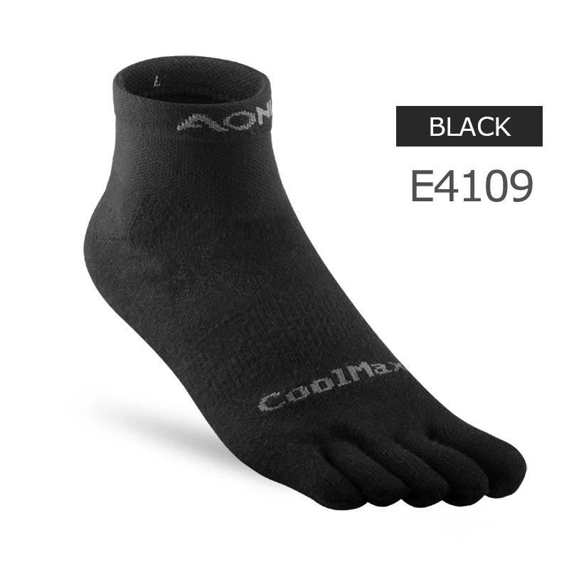 AONIJIE/одна пара легковесных спортивных носков с низким вырезом; носки с пятью носками; бег босиком - Цвет: Black