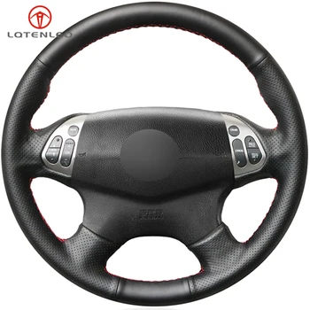 

LQTENLEO Black Artificial Leather DIY Hand-stitched Car Steering Wheel Cover For Acura TL 2004 2005 2006