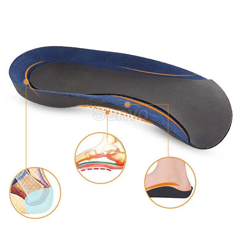 Ортопедические стельки для обуви в стиле унисекс; стельки для обуви на плоской подошве; Высокая поддержка свода стопы; Длина 3/4; подушка для коррекции здоровья автомобиля