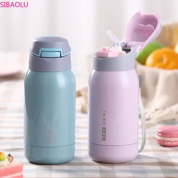 

Pupils' Vacuum Flask with Straws, Adults, Pregnant Women's Cups, Large-capacity Drinking Straws, Cups, Children Go Out and Carry