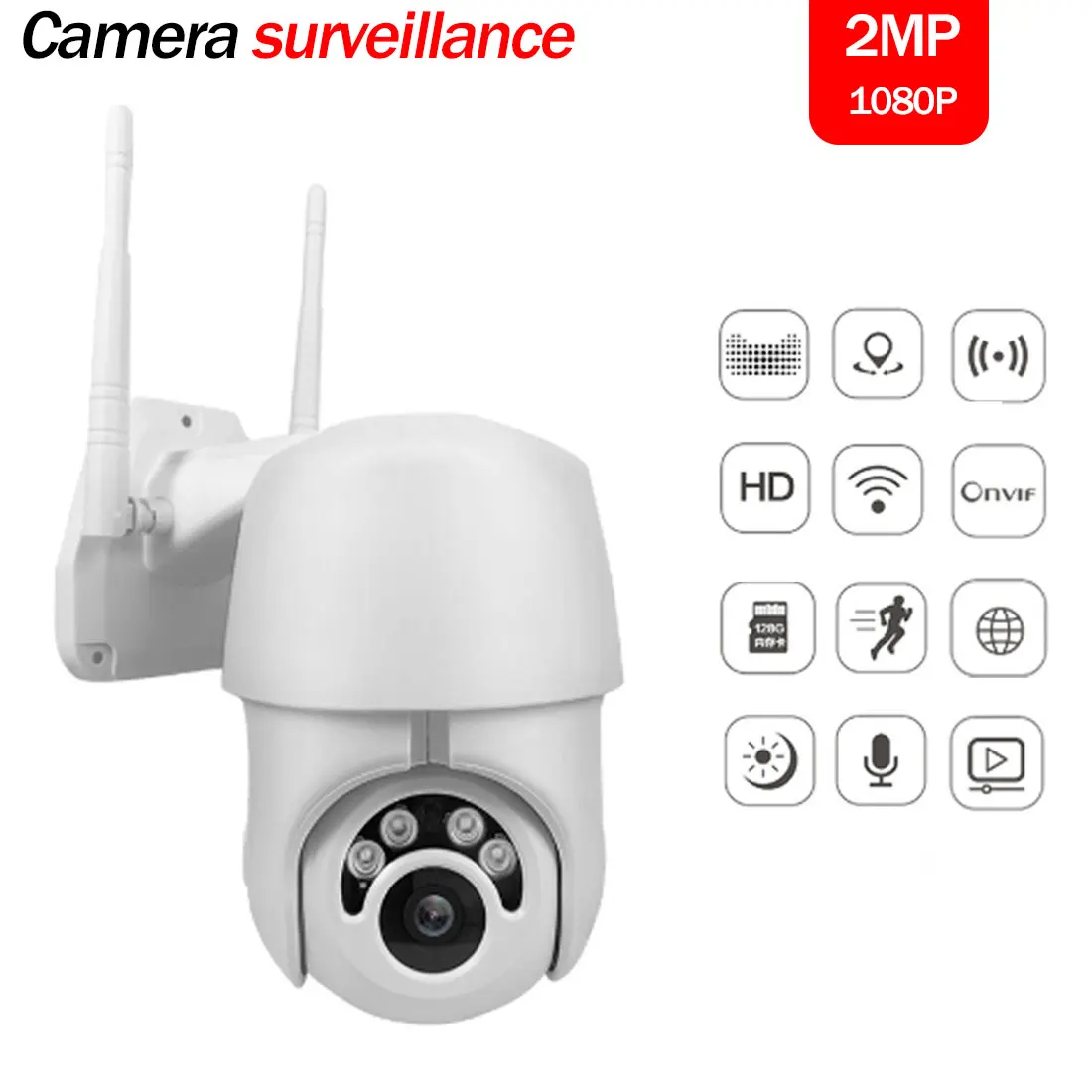 WIFI Camera Outdoor PTZ IP Camera H.265X 1080p Speed Dome Security Cameras IP Camera WIFI Exterior 2MP IR Home Surveilance WIFI Camera Outdoor PTZ IP Camera H.265X 1080p Speed Dome Security Cameras IP Camera WIFI Exterior 2MP IR Home Surveilance