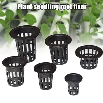 

100Pcs Garden Plastic Net Cups Planting Basket Cup Set Slotted Mesh Net Cups Wide Lip Bucket Basket Hydroponics Decoration Pots