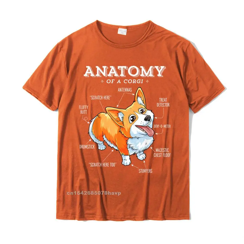 Hip hop comfortable Short Sleeve Tees April FOOL DAY O Neck Pure Cotton Mens T-shirts comfortable Tees Fitted Top Quality Corgi Shirt Women Kids Men Anatomy of a Corgi Girls Boys Tee__2228. orange