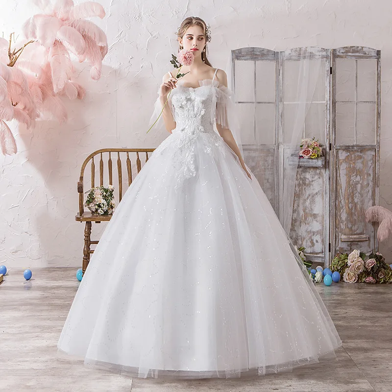 Свадебное платье, свадебное платье с цветами, платье для невесты, vestido de noiva WED90572 - Цвет: off  white