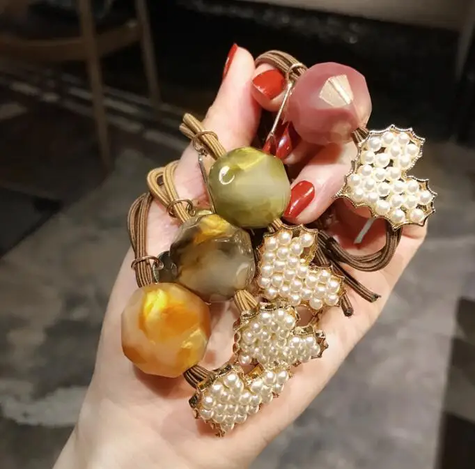 60 шт./лот DIY Мульти простой жемчужный любящее сердце резинки эластичные браслеты кольца для волос Инструменты для укладки аксессуары HA745