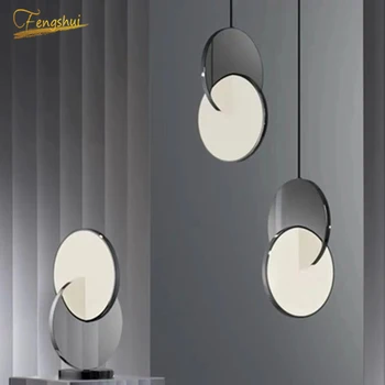 

Modern Creative Acrylic Mirror Round Pendant Lamp Nordic Designer LED Pendant Lights Hotel Restaurant Bedroom Living Room Lamps