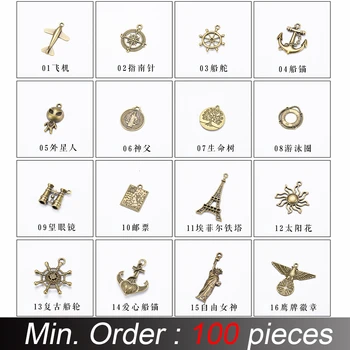 

100 Pieces/ Lot Leaather Notebook Accessory Metal Charm Vintage Creative Hanging Drop Pendant Bookmark Decoration Diary Journal