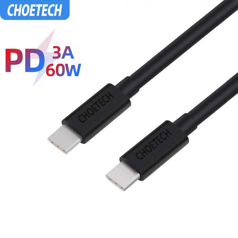 CHOETECH 3 м QC3.0 3A USB C к USB C кабель для samsung Galaxy S9 S8 Note 9 8 Поддержка PD 60 Вт шнур быстрой зарядки для устройств типа C
