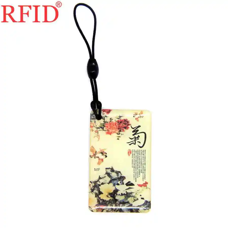 1pcs Random Color UID S50 1K 13,56 Mhz Chrysanthemum шаблон сменный Перезаписываемый RFID NFC падение клей брелок Брелоки значок жетон тег 1 шт - Цвет: 1pcs Random Color