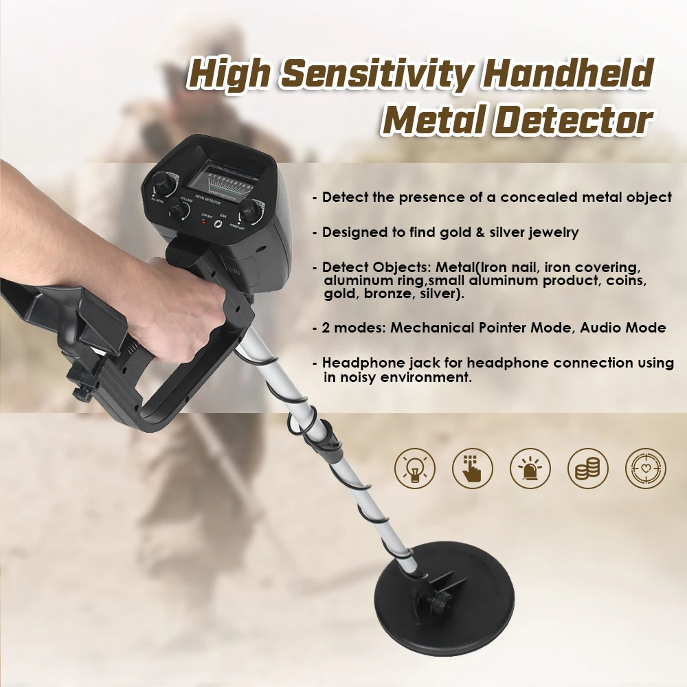 Professional Metal Detector MD4030 Underground Wire Iron Gold Detector Adjustable Tracker for Treasure Search Hunter Seekers