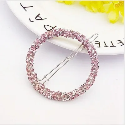 Fashionable personality female hair ornament triangle circle star hairpin geometric headwear hairdressing girl hairpin - Metal color: circular 2